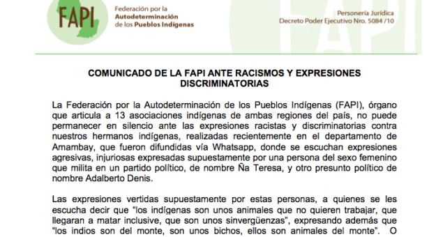 La FAPI emite un comunicado ante racismos y expresiones discriminatorias 